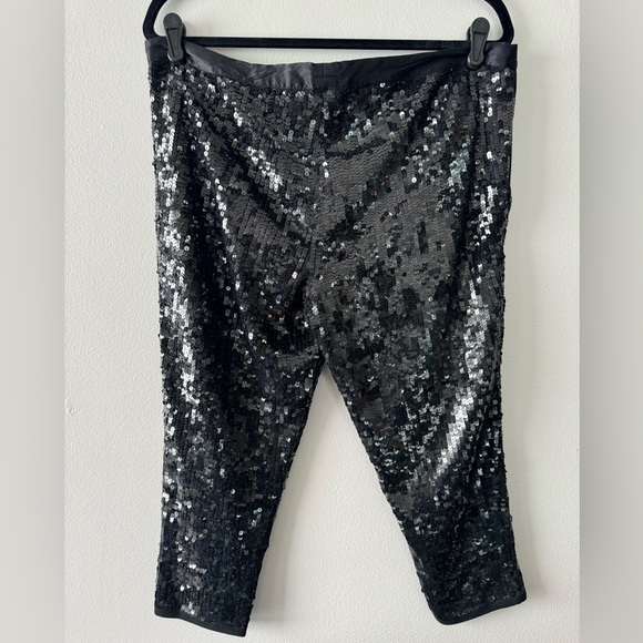 Gryphon Black Sequin Pants Drawstring w/ Pockets Women's XS - Picture 8 of 12